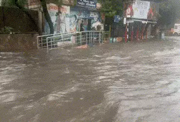 અમદાવાદમાં ભારે વરસાદ: ૪ ઇંચ વરસાદમાં તંત્રની પોલ ખુલી, રસ્તા બેટમાં ફેરવાયા, કેડ સમા પાણી.
