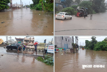ધોળકામાં ધોધમાર વરસાદથી પાણી ભરાયા. Dholka શહેરમાં Heavy rainથી અનેક વિસ્તારો જળમગ્ન થયા.