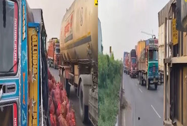 વડોદરા APMC સામે કેળાના બિયારણ ભરેલી ટ્રક પલટી મારી જતા પાંચ કિલોમીટર ટ્રાફિક જામ
