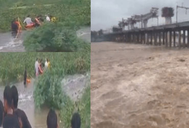 ધરોઈ ડેમમાંથી પાણી છોડાતાં અમદાવાદમાં સાબરમતી બે કાંઠે, બાકરોલ ગામ નજીક 25 શ્રમિકોનું રેસ્ક્યુ