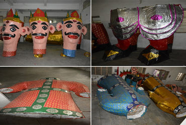 જામનગરમાં વિજયા દશમીએ સિંધી સમાજ દ્વારા આયોજિત રાવણ દહનના પૂતળાને આખીર ઓપ આપવા તડામાર તૈયારી