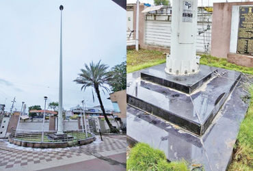 કપડવંજના ટાઉન હોલ ખાતે રાષ્ટ્રધ્વજ વગર સ્તંભ શોભાના ગાંઠિયા સમાન