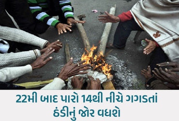ગુજરાતમાં ઠંડીનો ચમકારો: 6 શહેરોમાં તાપમાન 16 ડિગ્રીથી નીચે, વડોદરા રાજ્યમાં 14 ડિગ્રી સાથે ઠંડી | ગુજરાતમાં સૌથી વધુ ઠંડી વડોદરામાં 14 ડિગ્રી તાપમાનમાં ઘટાડો નોંધાયો છે