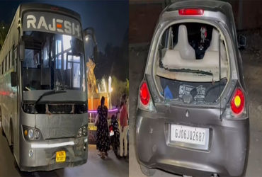 માંજલપુરમાં નશામાં ધૂત બસ ચાલકની બેદરકારીથી અકસ્માત, સદ્નસીબે માતા-પુત્રનો બચાવ