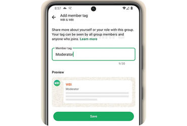 વોટ્સએપ ગ્રૂપમાં ઓળખ આપતું ‘ટેગ’ ઉમેરી શકાશે: કોઈ વ્યક્તિને સંબોધીને મેસેજ મોકલવા માટે ઉપયોગી.