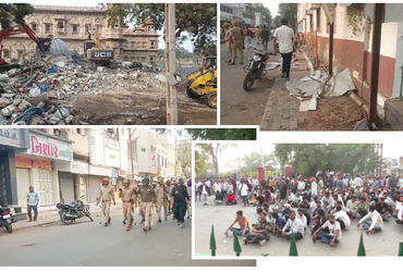 મોરબીમાં દરગાહ પર બુલડોઝર ફેરવાતા તંગદિલી : પોલીસ સ્ટેશન પર પથ્થરમારો