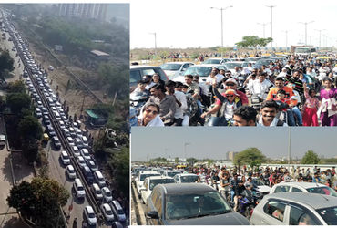 એક કલાક સુધી એર શોની મજા માણનાર લોકો દોઢ કલાક ટ્રાફિક જામમાં અટવાયા એક કલાક સુધી એર શો માણનાર લોકો દોઢ કલાક સુધી ટ્રાફિક જામમાં અટવાયા હતા.