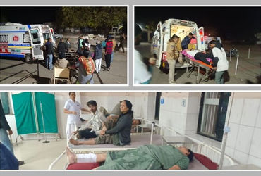 સાયલા-ચોટીલા હાઈવે પર જાનૈયાઓની બસ ટ્રક સાથે અથડાઈ, 24 ઈજાગ્રસ્ત.