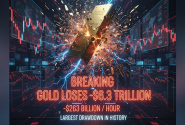 ગોલ્ડ માર્કેટે 24 કલાકમાં 6.3 ટ્રિલિયન ડૉલર ગુમાવ્યા, જે ઇતિહાસનું સૌથી મોટું નુકસાન છે.