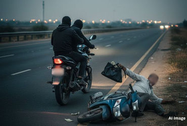 સાણંદ-સરખેજ હાઈવે પર આંગડિયા પેઢીના સંચાલકની 25 લાખની બેગની ફિલ્મી ઢબે લૂંટ, ત્રણ શખ્સો ફરાર.