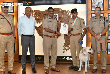ગુજરાત પોલીસના શ્વાન 'ચેક'નો રાષ્ટ્રીય ફલક પર ડંકો: 16 વર્ષના બાદ ઓલ ઇન્ડિયા પોલીસ ડ્યુટી મીટમાં જીત્યો 'ગોલ્ડ'