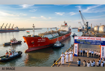 હોર્મુઝ નાકાબંધી વચ્ચે 'જગ વિક્રમ' 20 હજાર મેટ્રિક ટન LPG સાથે કંડલા બંદરે પહોંચ્યું.