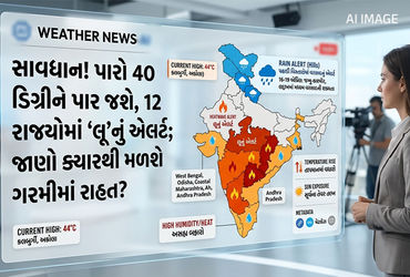 સાવધાન! પારો 40 ડિગ્રીને પાર, ગુજરાત સહિત 12 રાજ્યોમાં 'લૂ'નું એલર્ટ અને વરસાદની આગાહી.