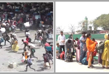 ઉધના રેલવે સ્ટેશન પર ભાગદોડ: 24 કલાકની કતારથી કંટાળી બાઉન્ડ્રી કૂદ્યા લોકો, પોલીસનો લાઠીચાર્જ