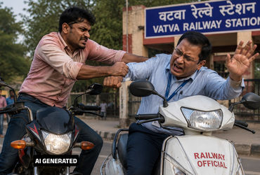 અમદાવાદ : વટવામાં રેલવે  કર્મચારીનો વાહન અથડાવી અધિકારી ઉપર હુમલો