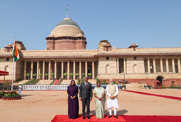 Maldives President Muizzu accorded ceremonial welcome at Rashtrapati Bhavan