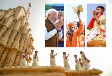PM Modi Visits Somnath for Swabhiman Parv : પ્રથમ જ્યોતિર્લિંગ સોમનાથ મહાદેવ મંદિરમાં 'સ્વાભિમાન પર્વ' ઉજવાઈ રહ્યો છે ત્યારે વડાપ્રધાન નરેન્દ્ર મોદી ત્રણ દિવસના ગુજરાત પ્રવાસે છે. આજે સાંજે તેઓ રાજકોટથી હેલિકોપ્ટર મારફતે સોમનાથ પહોંચ્યા. હેલિપેડથી સોમનાથ મહાદેવ મંદિર સુધી PM મોદીનો રોડ શો પણ યોજાયો હતો.