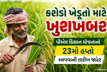 દેશના કરોડો ખેડૂતો માટે એક મોટા અને આનંદના સમાચાર સામે આવ્યા છે. પ્રધાનમંત્રી કિસાન સન્માન નિધિ યોજના (PM-Kisan Yojana)ના 23મા હપ્તાની લાંબા સમયથી રાહ જોઈ રહેલા ખેડૂતોનો ઇન્તઝાર હવે ખતમ થયો છે. આ યોજનાના સત્તાવાર સોશિયલ મીડિયા હેન્ડલ 'X' પર 23મો હપ્તો જાહેર કરવાની સત્તાવાર તારીખની જાહેરાત કરી દેવામાં આવી છે. પ્રધાનમંત્રી નરેન્દ્ર મોદી આગામી 20 જૂન 2026ના રોજ પીએમ કિસાન યોજનાનો 23મો હપ્તો જાહેર કરશે.