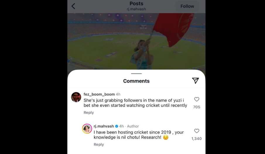 ફેન ફોલોઈંગ વધારવા ચહલનો ઉપયોગ કરતી હોવાનો આરોપ, મહવશ યુઝર્સ પર ભડકી 2 - image