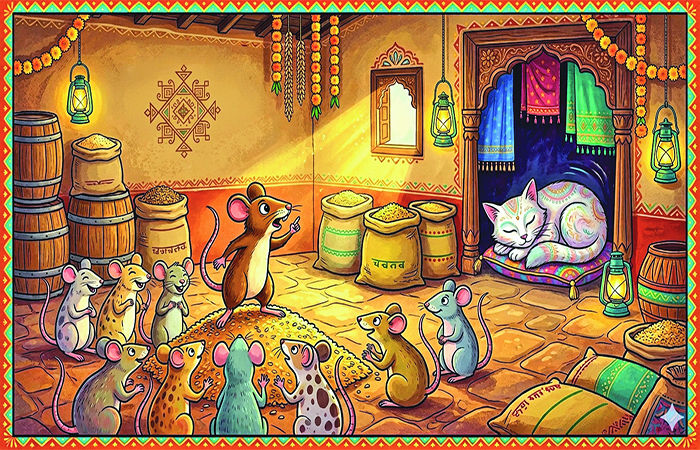 ચમકુ ઉંદર અને ઊંઘતી બિલાડી ચમકુ ઉંદર અને ઊંઘતી બિલાડી