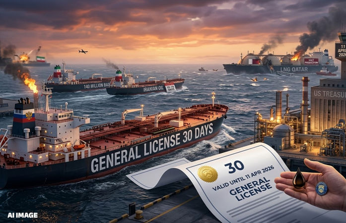 હોર્મુઝ પર સંકટ વચ્ચે અમેરિકાનો મહત્ત્વનો નિર્ણય! રશિયન ઓઇલની ખરીદી પર વધુ 30 દિવસની છૂટ, આ દેશોને રખાયા બહાર 1 - image