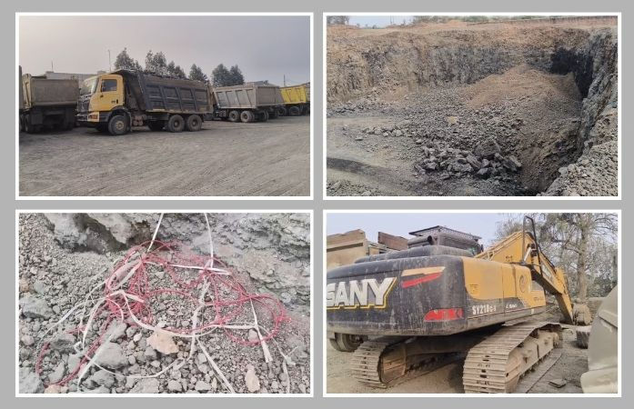 સુરેન્દ્રનગર: સાયલાના મોટા કેરાળામાં ખનીજ વિભાગના દરોડા, બ્લેક ટ્રેપની ખાણમાં ચાલતી મોટી ખનીજ ચોરી ઝડપાઈ 1 - image