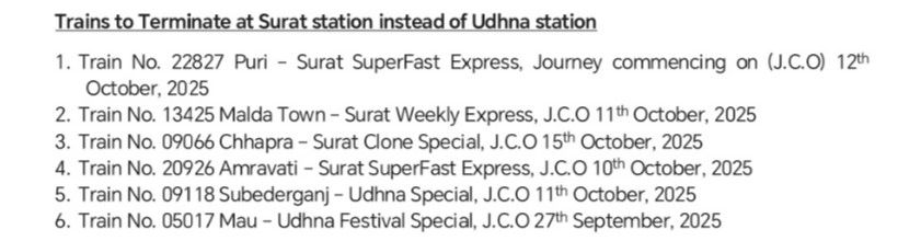 સુરત સ્ટેશન પર ઊભી રહેશે 62 ટ્રેનો, દિવાળી-છઠ પૂજાની ભીડને જોતાં રેલવેનો નિર્ણય; જુઓ લિસ્ટ 6 - image