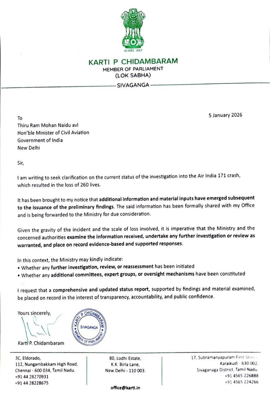 અમદાવાદ પ્લેન ક્રેશ મામલે મને નવા ઇનપુટ મળ્યા! સરકાર તપાસ કરે: કોંગ્રેસ સાંસદનો દાવો 2 - image
