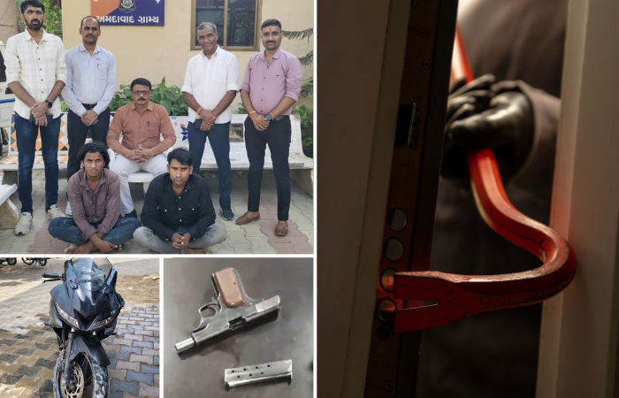 Ahmedabad rural LCB nabs two notorious burglars, recovers cash, firearm and stolen bike