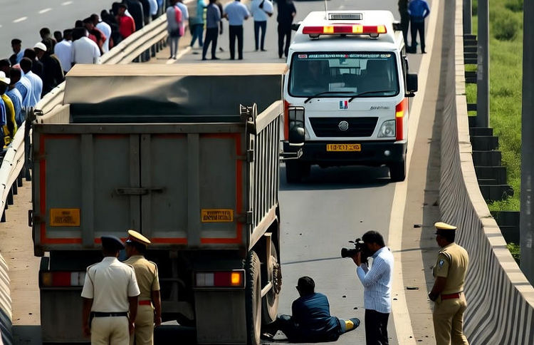 જયપુરમાં બેફામ દોડતા ડમ્પરનો કહેર, યુવકને કચડી નાખી 100 મીટર ઢસડ્યો, શરીરના 3 ટુકડાં થયા 1 - image