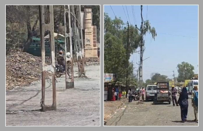 છોટા ઉદેપુર: કવાંટમાં વીજપોલ હટાવ્યા વિના જ રસ્તો પહોળો કરવાની કામગીરી શરૂ, લાકોમાં ભારે રોષ 1 - image