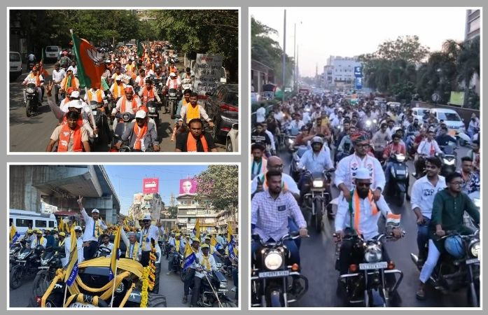 સુરત: જનતાને દંડ પણ નેતાઓને છૂટ? રાજકીય રેલીઓમાં ટ્રાફિક નિયમોના ઉડ્યા ધજાગરા 2 - image