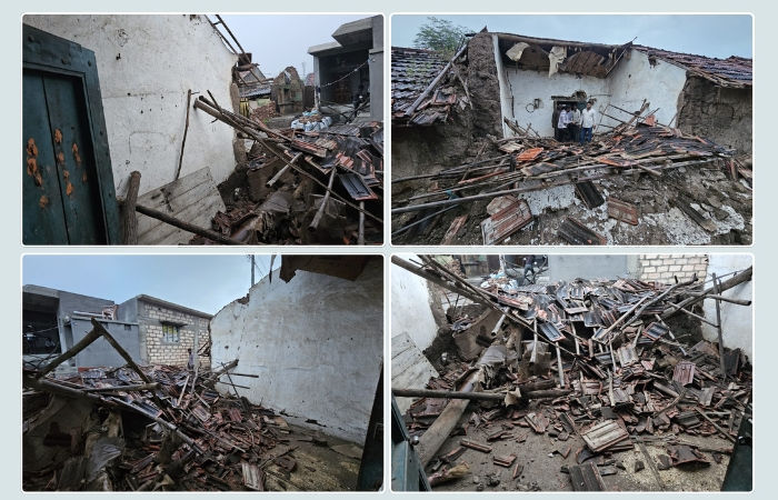 અમરેલીમાં કમોસમી વરસાદનો કહેર, 6 જેટલાં મકાન-દીવાલ ધરાશાયી, ધારીમાં આધેડ મહિલાનું મોત 5 - image