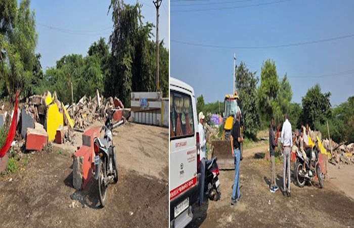 જામનગર નજીક ગોરધનપરમાં 100 વીઘા સરકારી જમીન પરના ગેરકાયદે બાંધકામો દૂર કરવા તંત્ર દ્વારા મેગા ડીમોલેશન હાથ ધરાયું 1 - image