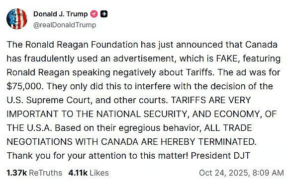 કેનેડાનો ટેરિફ વિરુદ્ધનો વીડિયો જોઈને ટ્રમ્પ ભડક્યા, વાટાઘાટો બંધ કરીને કહ્યું- વાહિયાત હરકત 2 - image