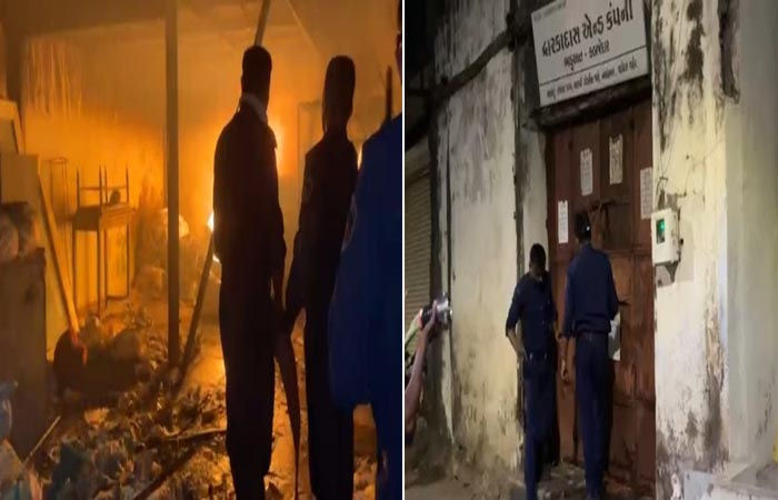 વડોદરાના હુંજરાત પાગા વિસ્તારમાં વિવાદીત બંધ દુકાનમાં આગ : તાળું તોડવા પોલીસની મદદ મેળવી આગ બુઝાવી 1 - image