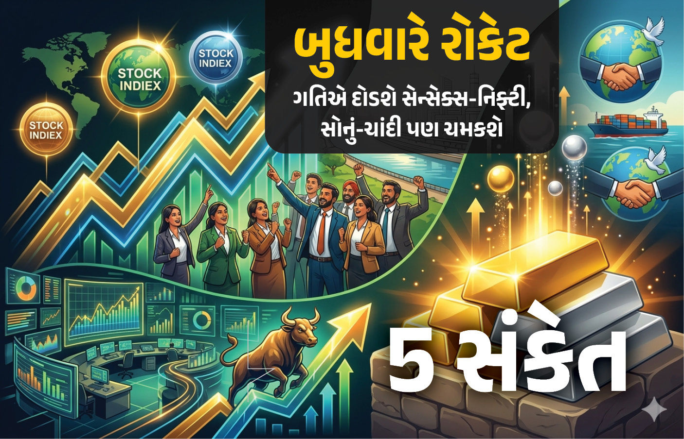 બુધવારે શેરબજારમાં મોટો ઉછાળો થવાના એંધાણ, આ 5 સંકેતથી સેન્સેક્સ-નિફ્ટીમાં આવશે તેજી 1 - image