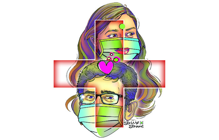 સંવેદનાનું સ્ટેસ્થોસ્કોપ અટકી ગયું છે                          .