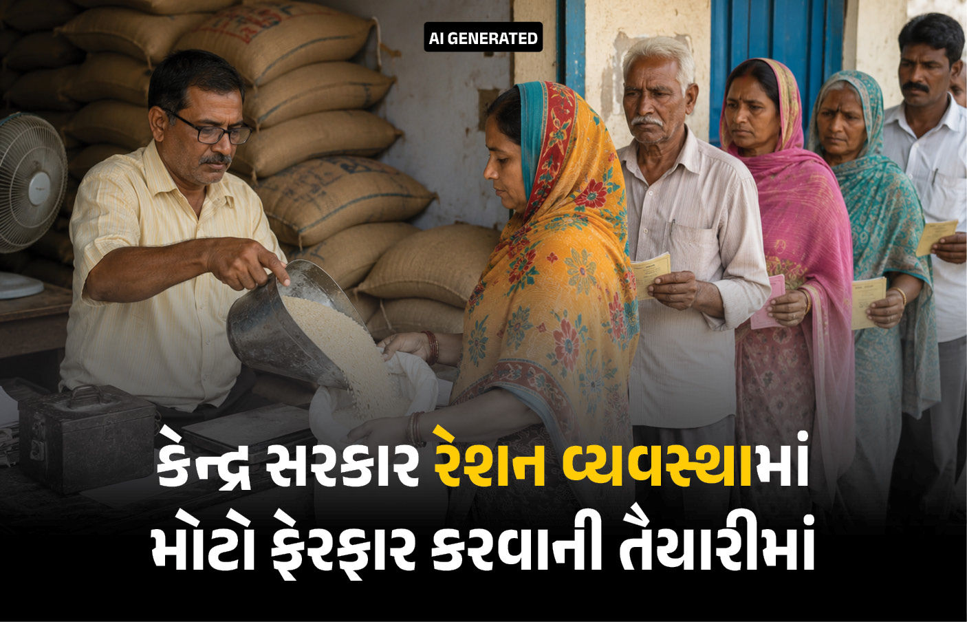 રેશન સિસ્ટમમાં મોટા ફેરફાર: હવે પ્રતિ વ્યક્તિ 7 કિલો, પરિવાર દીઠ મહત્તમ 35 કિલો અનાજ