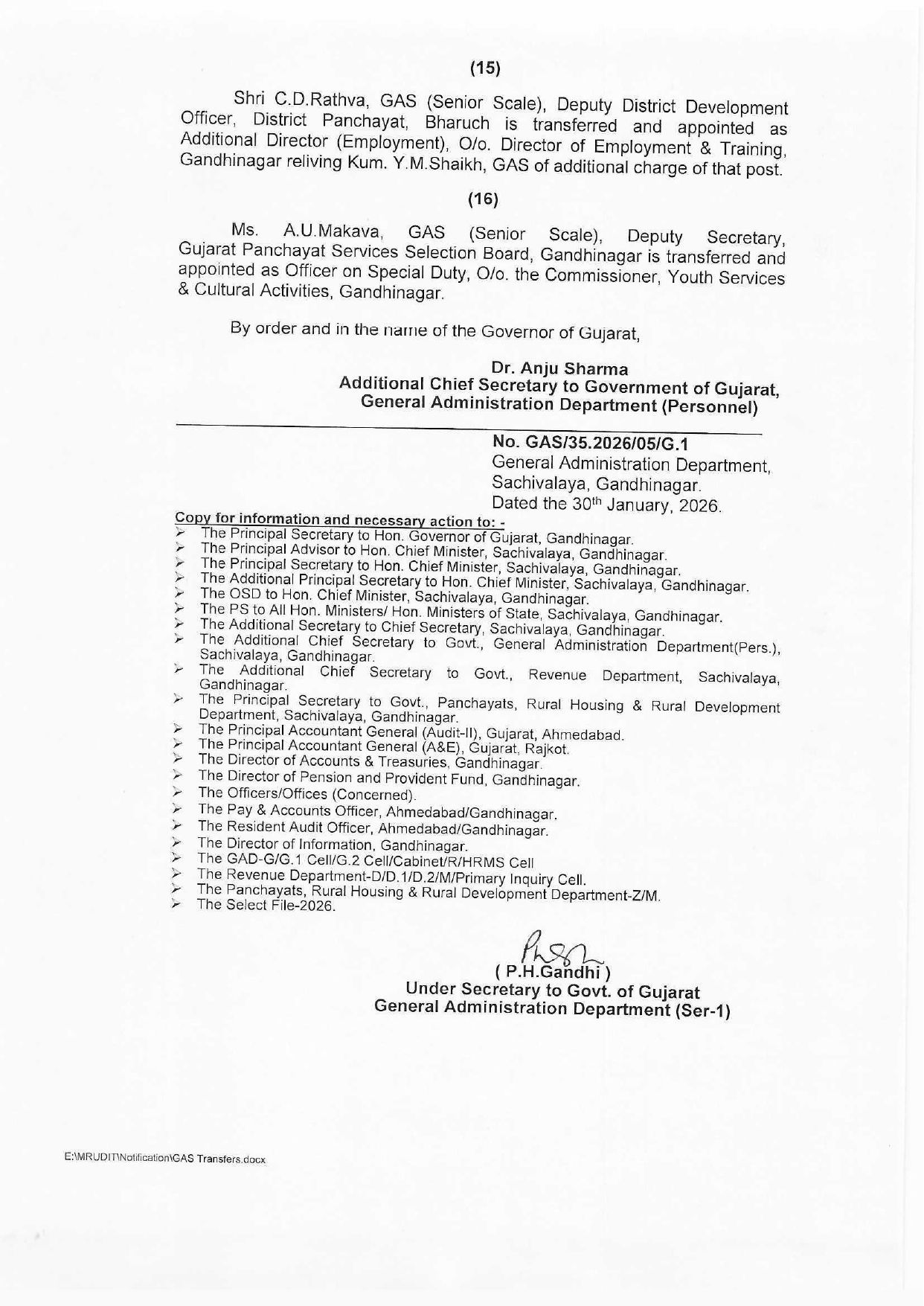 GAS કેડરના 16 અધિકારીના ટ્રાન્સફર, આરોગ્ય વિભાગમાં પણ મોટાપાયે બઢતી-બદલી 4 - image