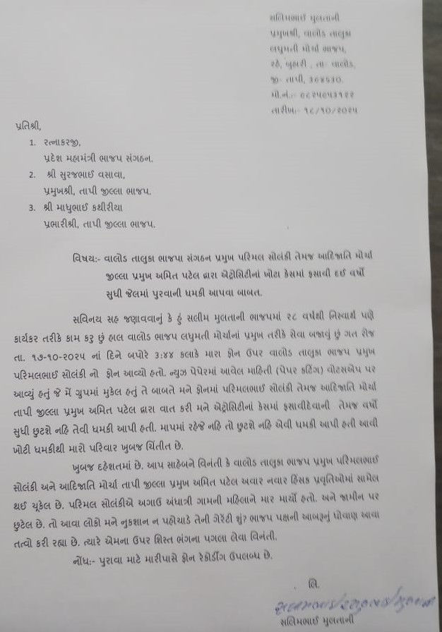 VIDEO: 'માપમાં રે, એટ્રોસિટીમાં ફસાવી દઇશ' ભાજપ નેતાનું કોલ રેકોર્ડિંગ વાઇરલ 3 - image