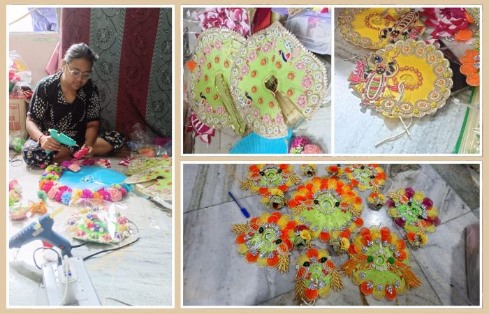 સુરત: જન્માષ્ટમીએ ખોલ્યા રોજગારીના દ્વાર, સૌરાષ્ટ્રની મહિલાઓએ વાઘા બનાવી કરી કમાણી 3 - image