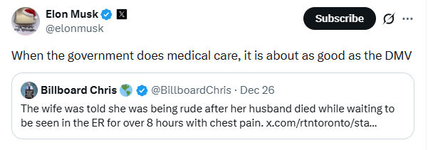 કેનેડાની હેલ્થકેર સિસ્ટમ પર ભડક્યાં ઈલોન મસ્ક, ભારતીય મૂળના વ્યક્તિનું થયું હતું દુઃખદ મોત 2 - image