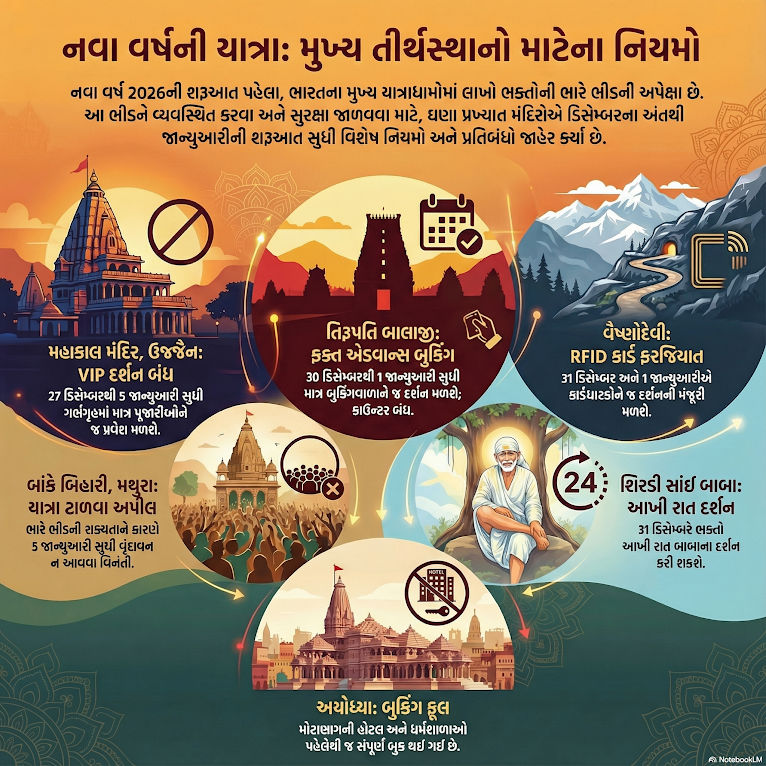 નવા વર્ષ પહેલા દેશભરના મંદિરોમાં ભક્તોનો મહેરામણ, VIP દર્શન બંધ, વૃંદાવન ન આવવાની અપીલ 2 - image