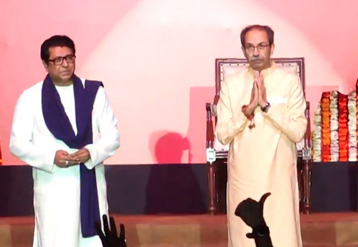 Estranged Thackeray brothers reunite in show of strength after 20 years to raise voice of Marathi’