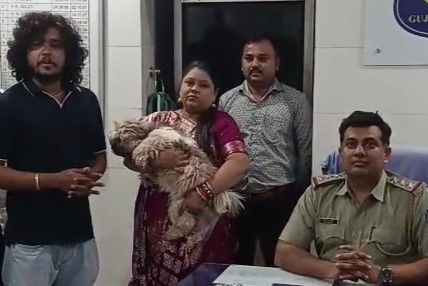 Lost pet dog reunited with owner by Khadia police