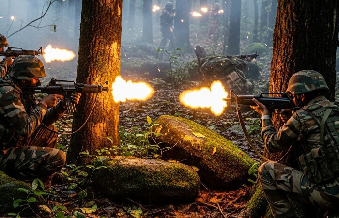 છત્તીસગઢમાં સુરક્ષાદળો અને માઓવાદીઓ વચ્ચે અથડામણ, 15 લાખના 3 ઇનામી ઠાર 1 - image