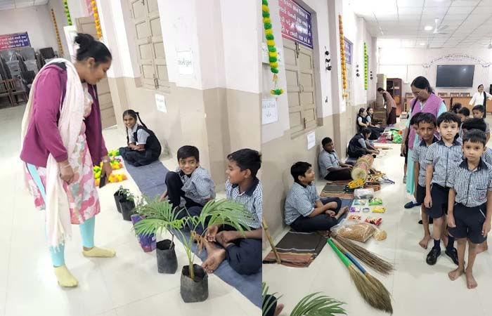 સુરત પાલિકાની શાળામાં બજારનું વાતાવરણ ઊભું કરાયું: વિદ્યાર્થીઓ બન્યા ગ્રાહક અને દુકાનદાર 2 - image