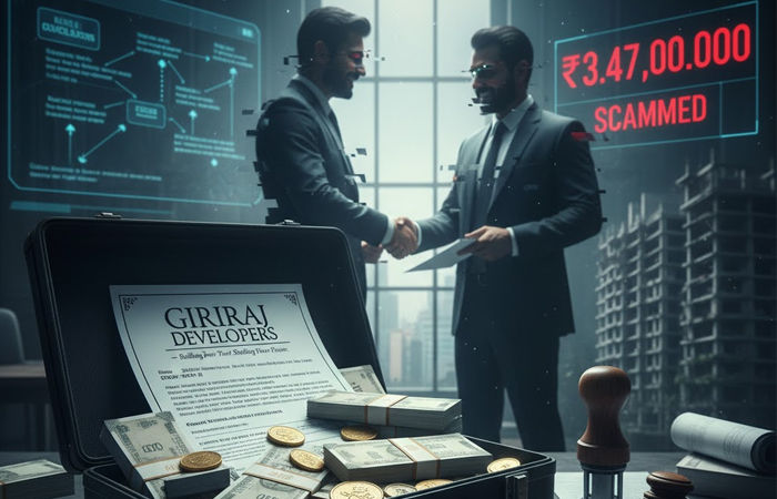 ગીરીરાજ ડેવલોપર્સનું બેંક લોનમાં કરોડોનું કૌભાંડ: રણોલી BOB શાખામાં 3.47 કરોડની છેતરપિંડી, 8 સામે ગુનો નોંધાયો 1 - image