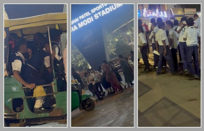 અમદાવાદમાં મેચ જોયા બાદ માસૂમ બાળકોને રિક્ષામાં ઘેટાં-બકરાંની જેમ ભરીને લઈ જવાયા 1 - image